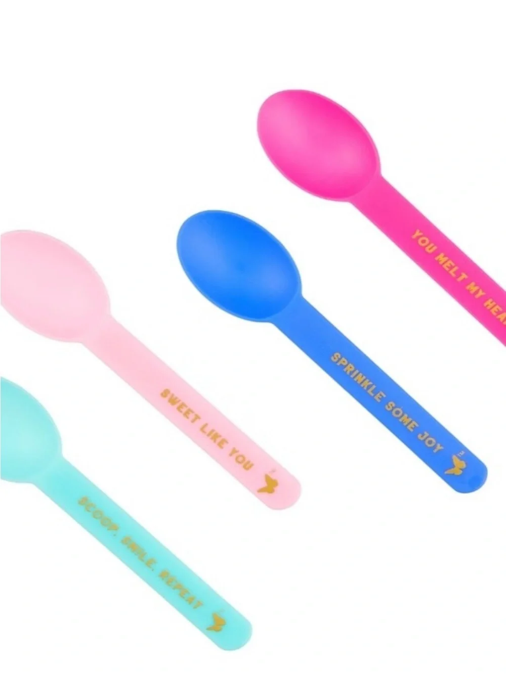 Dolly Sweet Like You Pink & Blue Disposable Party Spoons - Set of 4